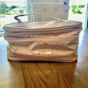 Tartan + Twine rose gold makeup train makeup bag